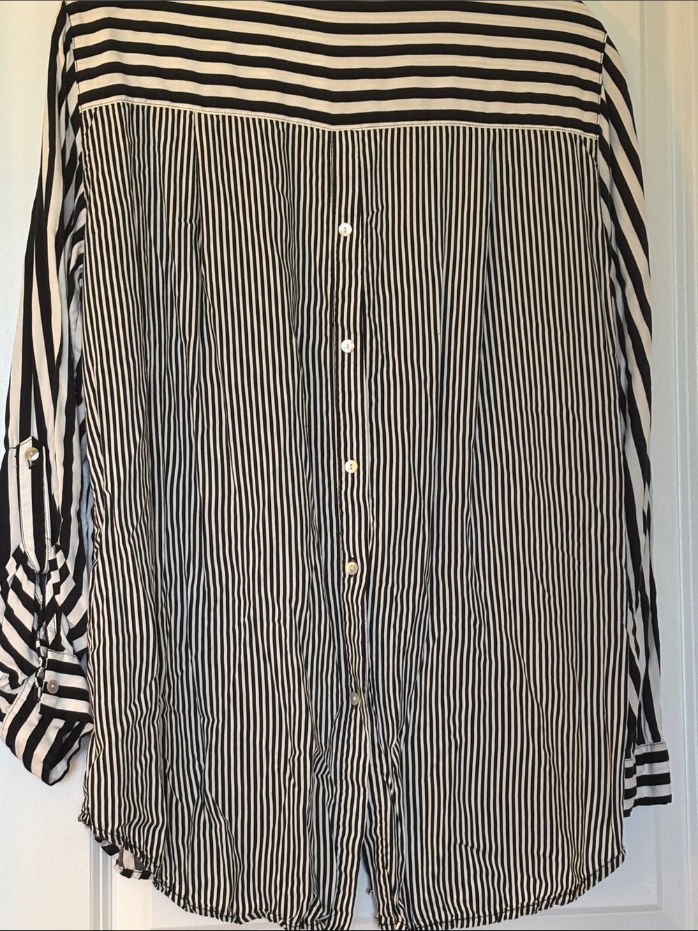 Jane and Delancey Black and White Striped Women’s Top - Picture 5 of 5